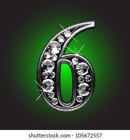 silver figure with diamonds made in vector