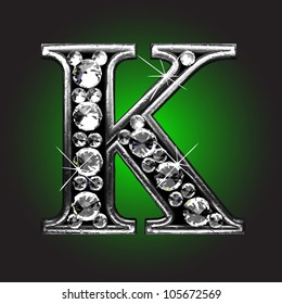 silver figure with diamonds made in vector
