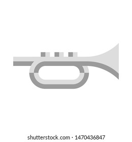 Silver flat trumpet icon. simple and clean trumpet image vector.