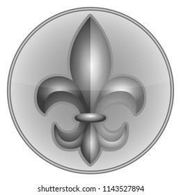 silver Fleur-de-lis circle