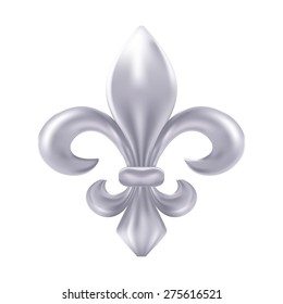 Silver fleur-de-lis decorative design 
