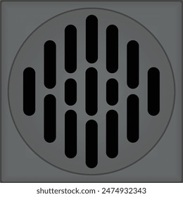 Silver floor drain. vector illustration