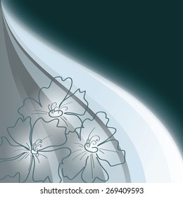 Silver Floral Background.