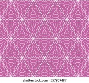 silver floral creative geometric ornament on red background. Seamless vector illustration. For interior design, wallpaper, invitation