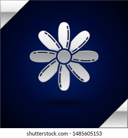 Silver Flower icon isolated on dark blue background. Sweet natural food.  Vector Illustration