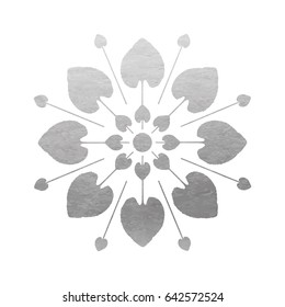 Silver Flower Vector Illustration. Dekoration Ornament. Isolated on Background. Vector Icon