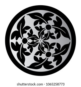 silver flowers in a circle