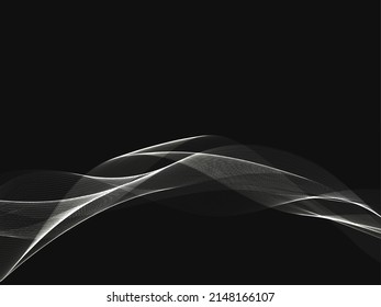 silver flowing wave design on dark background vector