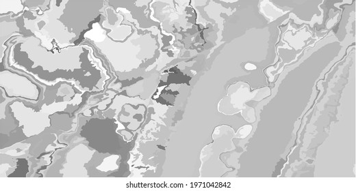 Silver Foggy Grey Watercolour Art Illustration. Light Grey. Retro Monochrome Vector Aquarelle Art. Shadows Cloudy Metallic Dirty Art Canva. Details Gray Landscape Trendy Aquarelle Fabric.