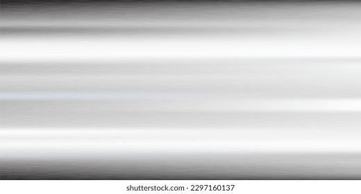 Silver foil background. Metal gray textured shiny gradient. Stainless glossy surface with reflection. Realistic chrome backdrop with folds. Vector illustration.