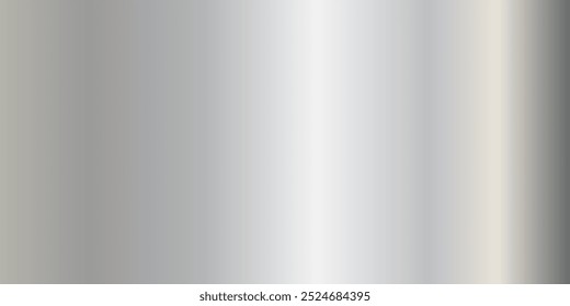 Silver foil background with metal mirror texture. Chrome gradient surface with light gloss. Vector aluminum grey sheet with reflection. Platinum and titanium abstract cold bg Vector illustration EPS10