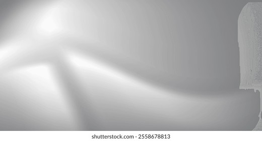 Silver foil background with metal mirror texture. Chrome gradient surface with light gloss. Vector aluminum grey sheet with reflection.