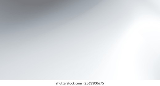 Silver foil background with metal mirror texture. Chrome gradient surface with light gloss. Vector aluminum grey art simple design modern
