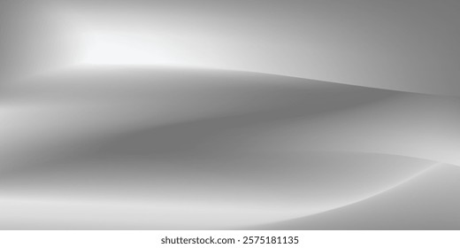 Silver foil background with metal mirror texture. Chrome gradient surface with light gloss. Vector aluminum grey sheet with reflection