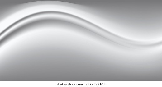 Silver foil background with metal mirror texture. Chrome gradient surface with light gloss. Vector aluminum grey 