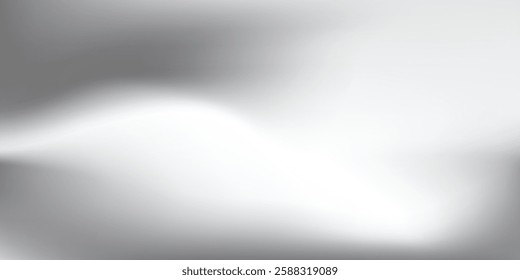 Silver foil background with metal mirror texture. Chrome gradient surface with light gloss. Vector aluminum grey sheet with reflection. Platinum and titanium abstract cold bg abstract