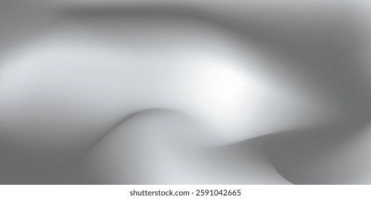 Silver foil background with metal mirror texture. Chrome gradient surface with light gloss. Vector aluminum grey sheet with reflection