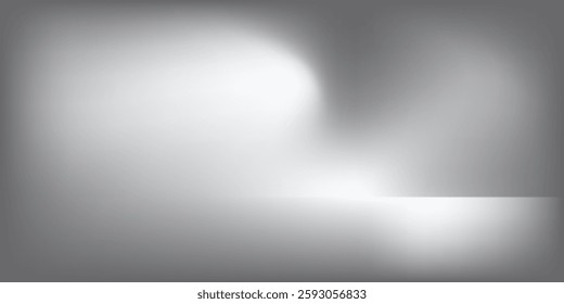 Silver foil background with metal mirror texture. Chrome gradient surface with light gloss. Vector aluminum grey 