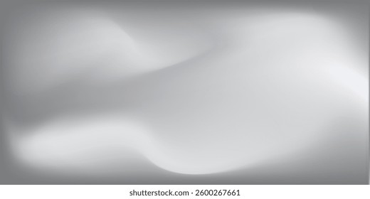 Silver foil background with metal mirror texture. Chrome gradient surface with light gloss. Vector aluminum grey sheet with reflection. Platinum and titanium modern