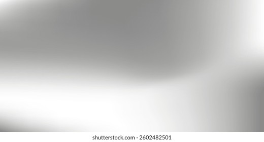Silver foil background with metal mirror texture. Chrome gradient surface with light gloss simple abstract 