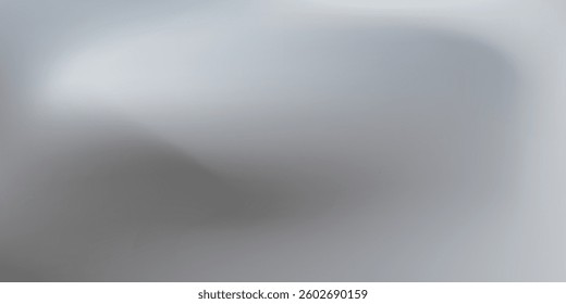 Silver foil background with metal mirror texture. Chrome gradient surface with light gloss. Vector aluminum grey sheet with reflection. Vector Illustration