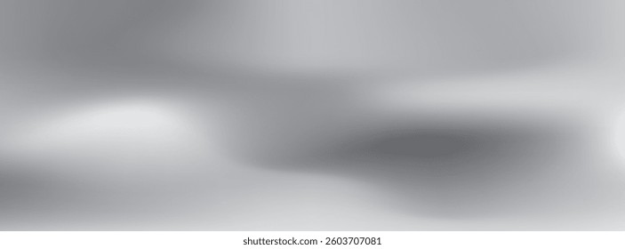 Silver foil background with metal mirror texture. Chrome gradient surface with light gloss simple abstract. Vector Illustration