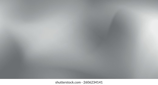 Silver foil background with metal mirror texture. Chrome gradient surface with light gloss. Vector aluminum grey 