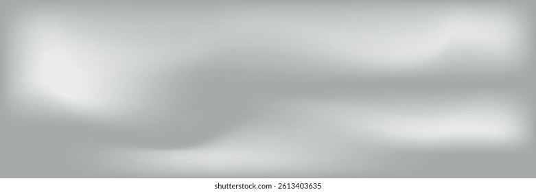 Silver foil background with metal mirror texture. Chrome gradient surface with light gloss simple abstract. Vector Illustration
