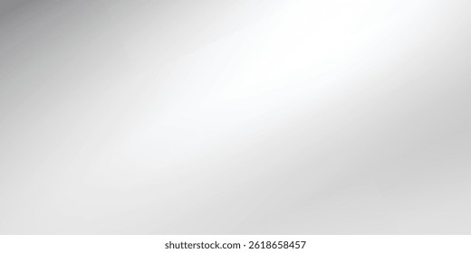 Silver foil background with metal mirror texture. Chrome gradient surface with light gloss. Vector aluminum grey sheet with reflection. vector