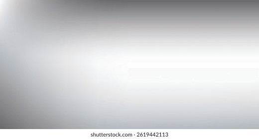 Silver foil background with metal mirror texture. Chrome gradient surface with light gloss. Vector aluminum grey sheet with reflection. Platinum and titanium abstract cold bg