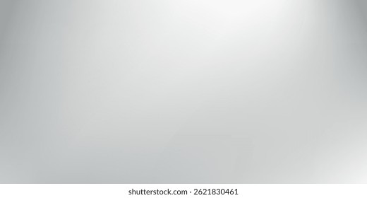 Silver foil background with metal mirror texture. Chrome gradient surface with light modern simple