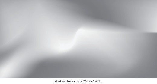 Silver foil background with metal mirror texture. Chrome gradient surface with light like could  modern arts