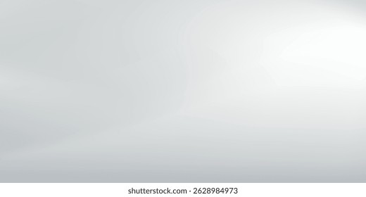 Silver foil background with metal mirror texture. Chrome gradient surface with light gloss. Vector aluminum grey sheet with reflection. vector eps10