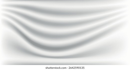 Silver foil background with metal mirror texture. Chrome gradient surface with light gloss. Vector aluminum grey sheet with reflection. eps 10 