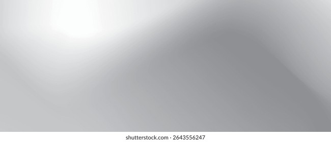 Silver foil background with metal mirror texture. Chrome gradient surface with light gloss simple abstract 