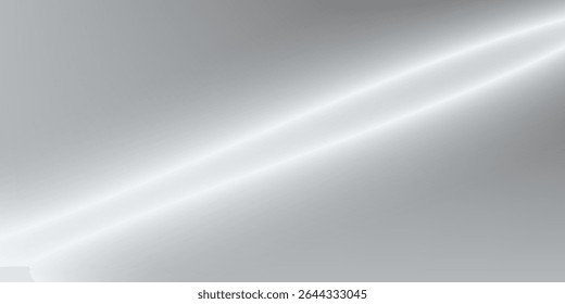 Silver foil background with metal mirror texture. Chrome gradient surface with thin gloss. Vector gray aluminum sheet with reflection. Abstract background