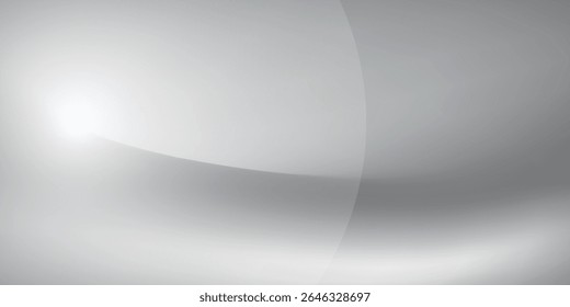 Silver foil background with metal mirror texture. Chrome gradient surface with light gloss. Vector aluminum grey sheet with reflection. Platinum and titanium  modern arts