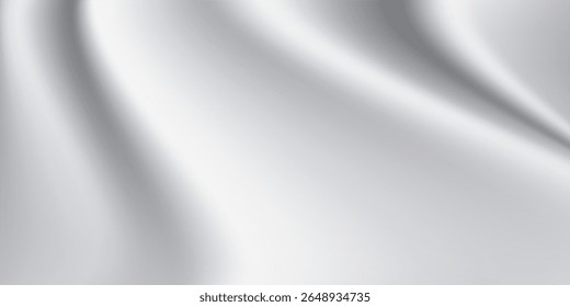 Silver foil background with metal mirror texture. Chrome gradient surface with light like could abstract