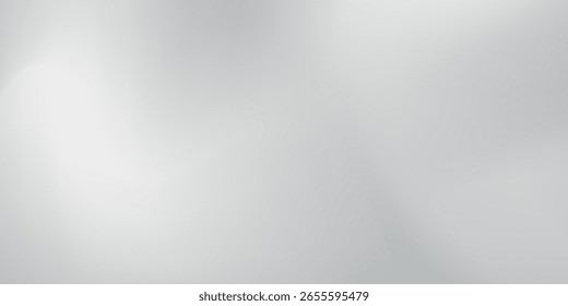 Silver foil background with metal mirror texture. Chrome gradient surface with light gloss simple abstract. Vector Illustration modern arts background