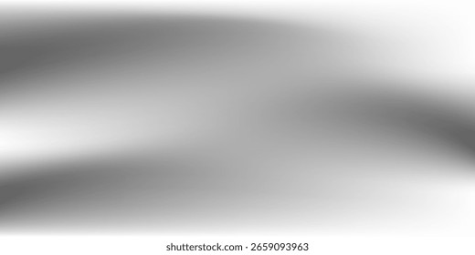 Silberner Folienhintergrund mit Metallspiegel-Textur. Farbverlauf-Oberfläche mit leichtem Glanz. Vektor Aluminium graues Blatt mit Reflexion. Platin und Titan abstrakte kalt bg