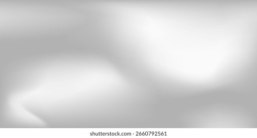 Fondo de papel de plata con textura de espejo de metal. Superficie de gradiente cromado con brillo ligero abstracto simple. Malla de Vector desenfocada