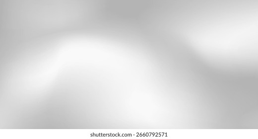 Fondo de papel de plata con textura de espejo de metal. Superficie de gradiente cromado con brillo ligero abstracto simple. Malla de Vector desenfocada