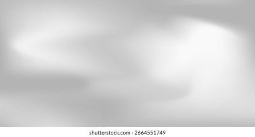 Fundo de folha de prata com textura de espelho de metal. Superfície gradiente de cromo com brilho de luz simples abstrato. Malha vetorial borrada