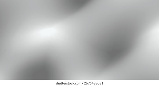 Silver foil background with metal mirror texture. Chrome gradient surface with light gloss. Vector aluminum grey sheet with reflection. Platinum and titanium  modern  texture