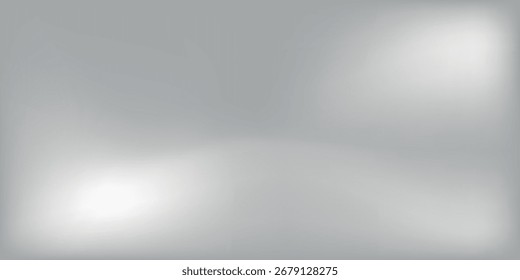 Silver foil background with metal mirror texture. Chrome gradient surface with light gloss simple abstract modern 