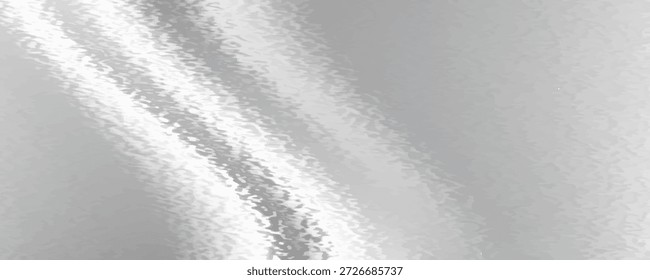 Fundo de folha de prata com textura de espelho de metal. Superfície gradiente de cromo com brilho claro. Folha cinza de alumínio vetorial com reflexão. Platina e titânio abstrato frio bg	
