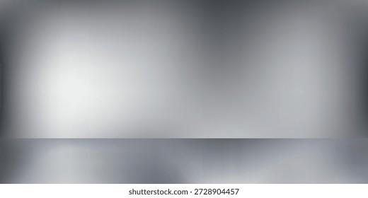 Silver foil background with metal mirror texture. Chrome gradient surface with light like could abstract eps 10	