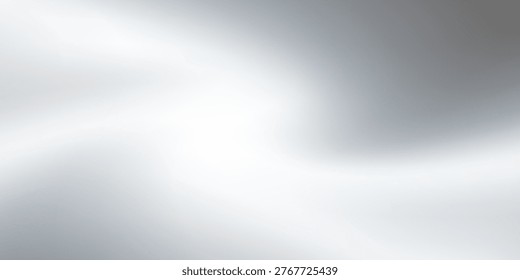 Silver foil background with metal mirror texture. Chrome gradient surface with light gloss. Vector aluminum grey sheet with reflection. Platinum and titanium abstract cold bg