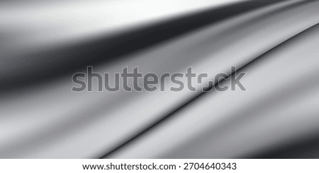 Silver foil background with metal mirror texture. Chrome gradient surface with light gloss. Modern creative trendy design in vector illustration