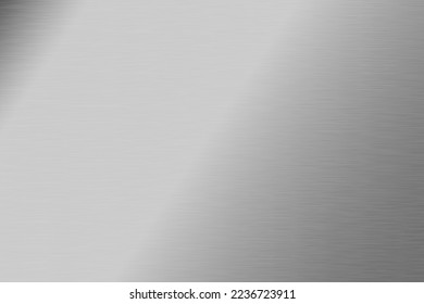 Silver foil background. Metal textured shiny gradient. Stainless glossy surface with reflection. Realistic chrome backdrop. Vector illustration